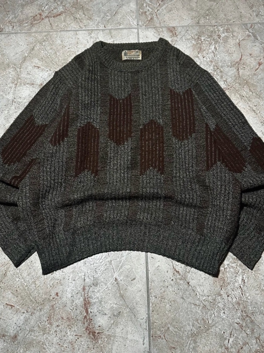 Vintage London Fog USA Geometric Grandpa Sweater XL